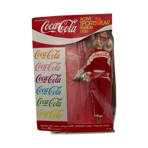 Vtg RARE Coca-Cola 1986 Active Sportswear Fashion Doll w Coke Bottle Red White - Picture 5 of 11